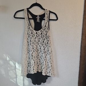 Two For One- Luna Moon Crocheted And J.O. &CO Racerback Tops